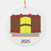 Taart met kersen keramisch ornament (Achterkant)