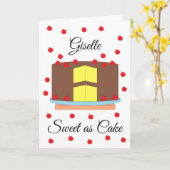 Taart met kersen: wit leeg kaart (Gele Bloem)