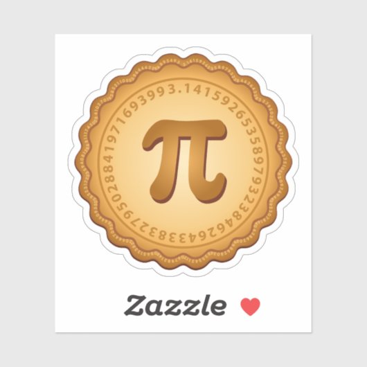 Taart met Pi Crust Vinyl Sticker (Vel)