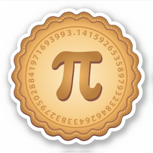 Taart met Pi Crust Vinyl Sticker (Voorkant)