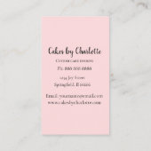 Taart met roze achtergrond Visitekaartje (Achterkant)