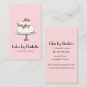 Taart met roze achtergrond Visitekaartje (Voorkant / Achterkant)