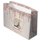 Taart Mixer Bloemen Roze Goud Glittersprenkels Bak Groot Cadeauzakje (Achterkant Gekanteld)