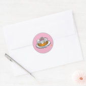 Taart op roze ronde sticker (Envelop)