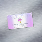 Taart Paarse Ombre Glitter Drips Bakkerij gebak Ch Magnetisch Visitekaartje (Voorbeeld)