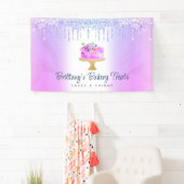 Taart Paarse Ombre Glitter Drips Bakkerij gebak Ch Spandoek (Insitu)