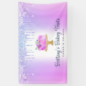 Taart Paarse Ombre Glitter Drips Bakkerij gebak Ch Spandoek (Verticaal)