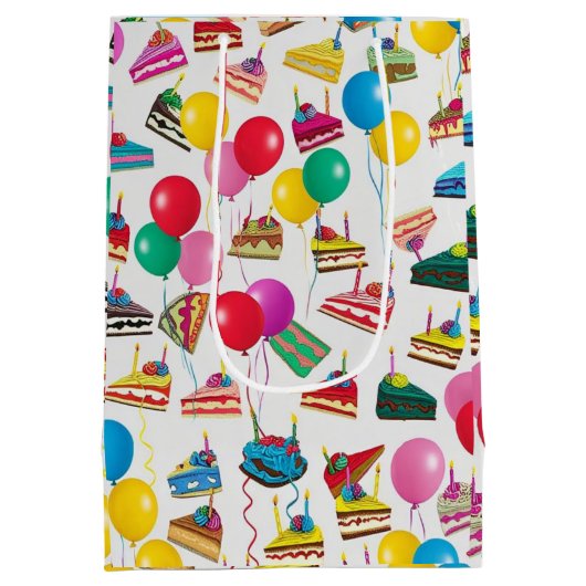 "TAART PLAKJES EN BALLONNEN" MEDIUM CADEAUZAKJE (Achterkant)