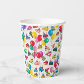 "TAART PLAKJES EN BALLONNEN" PAPIEREN BEKERS (Achterkant)