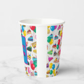 "TAART PLAKJES EN BALLONNEN" PAPIEREN BEKERS (Links)