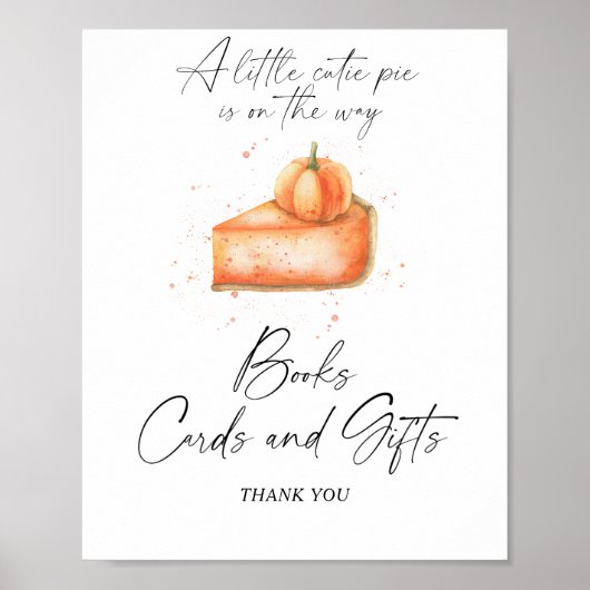 Taart pompoen banner boeken kaarten en geschenken poster (Voorkant)