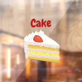 Taart Slice met Aangepaste Naam, Bedrijf of Slogan Raamsticker (Vel 2)