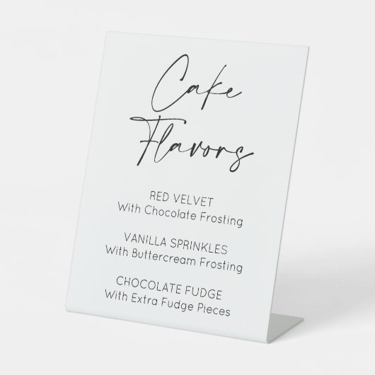 Taart smaken bruiloft evenementen reclamebord met voetstuk (Voorkant)