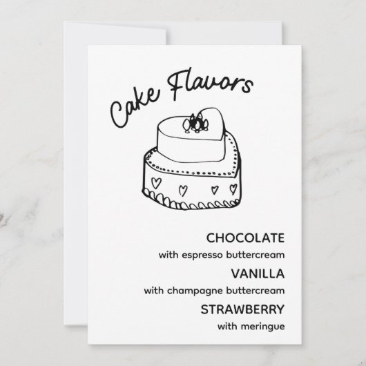 Taart smaken Moderne minimalistische bruiloft teke (Voorkant)