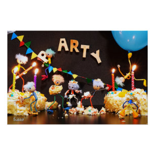 Taart smash van feestende Fubby's Perfect Poster