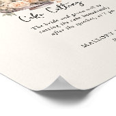 Taart snijden Neutrale bruiloft receptie informati Poster (Hoek)