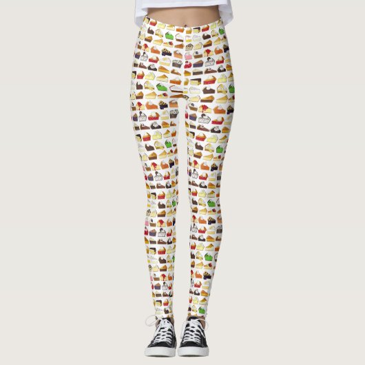 Taart Social Pi Day Slices Bake Sale Dessert Food Leggings (Voorkant)