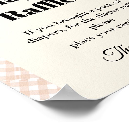 Taart Thankgiving Luier loterij baby shower teken Poster (Hoek)