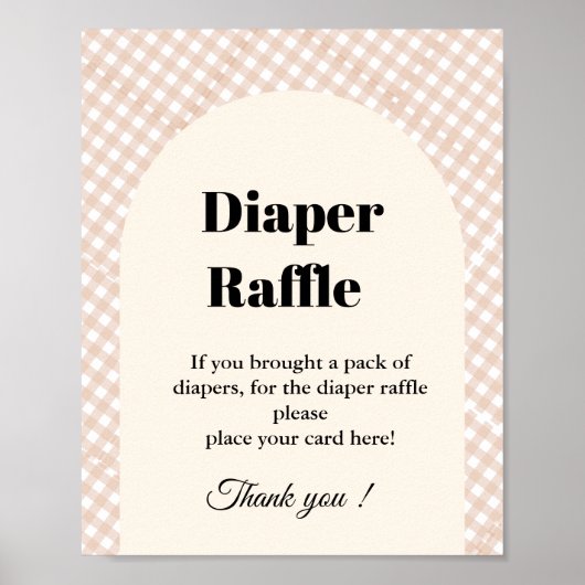 Taart Thankgiving Luier loterij baby shower teken Poster (Voorkant)