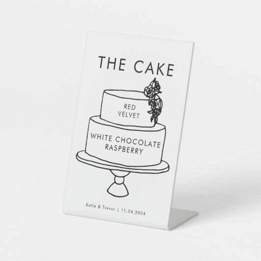 Taart Trouwbord Reclamebord Met Voetstuk (Voorkant)
