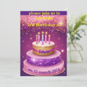 taart verjaardag viering kaart (Staand voorkant)