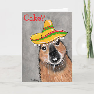 Taart? Verjaardagskaart met capybara Kaart