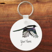 Taart, vogel om aan te passen met Jouw naam Sleutelhanger (Voorkant)