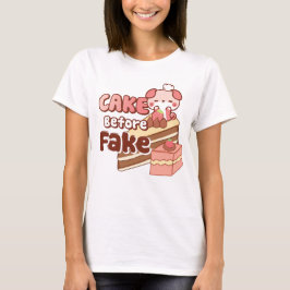 Taart voor Fake Schattige roze T-shirt