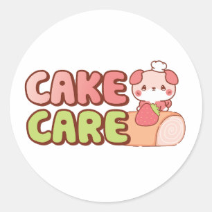 taart voor papegaaiduikers ronde sticker
