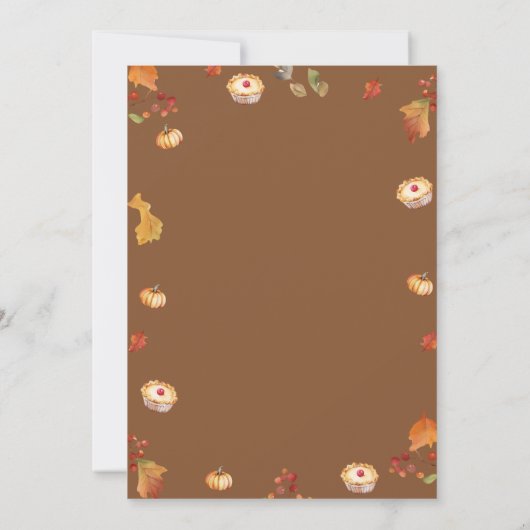 Taart voor twee personen Rustiek Bloemen Bruin Bab Kaart (Achterkant)