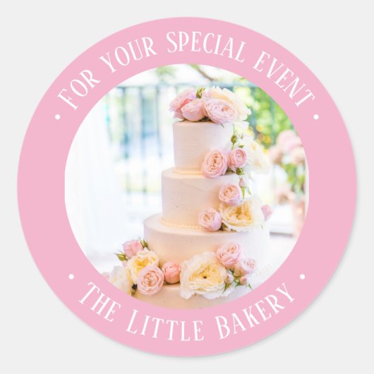 Taart voor uw speciale evenement ronde sticker (Voorkant)