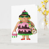 Taart Vrouw Kaart (Gele Bloem)