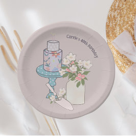 Taart zomer 40e verjaardag papieren bordje