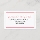 taartbakkerij-Visitekaartje Afsprakenkaartje (Achterkant)