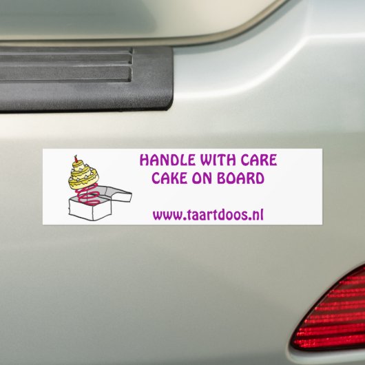 taartdeuren logo, Voorzichtige rijderTaart aan bo. Bumpersticker (Op auto)