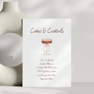 Taarten Cocktails Espresso Martini Roze Strik Fees Kaart