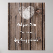 taarten en cadeaus trouwbord roesthout poster (Voorkant)