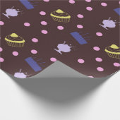taarten en sundaes chocolade cadeaupapier (Hoek)