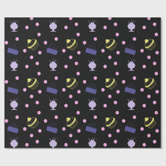 taarten en sundaes zwart cadeaupapier