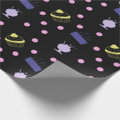 taarten en sundaes zwart cadeaupapier (Hoek)