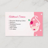 taarten, handgemaakte 3 D taarten, gebak-fornuizen Visitekaartje (Achterkant)