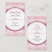 taarten, handgemaakte 3 D taarten, gebak-fornuizen Visitekaartje (Voorkant / Achterkant)