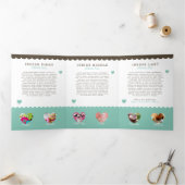 Taarten & snoep Bakkerij Shop Branded Drieluik Kaart (Binnen)