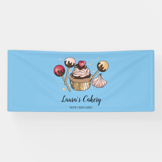 Taarten & snoepjes Cupcake Home Bakkerij Gebak Sno Spandoek (Horizontaal)