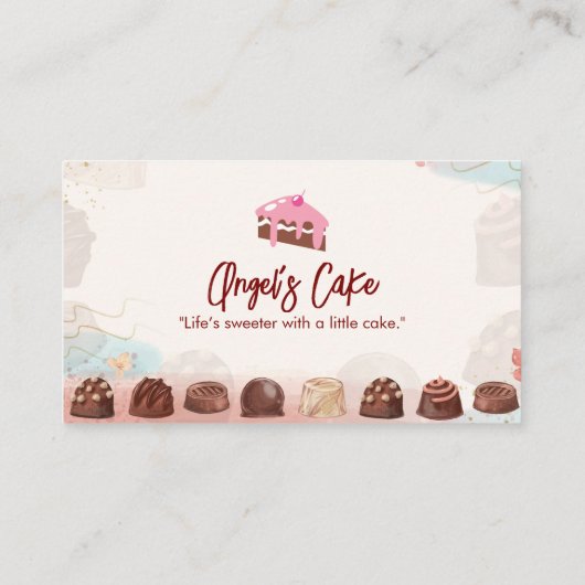 taartenwinkel | Chocoladetaart Visitekaartje (Achterkant)