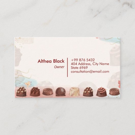 taartenwinkel | Chocoladetaart Visitekaartje (Voorkant)