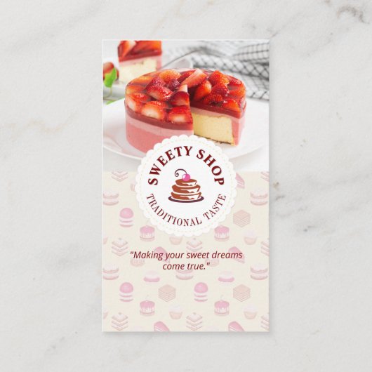 taartenwinkel | Traditionele smaakindustrie Visitekaartje (Achterkant)