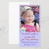 Taartje en Spikkels Verjaardagsfotokaart Aankondiging (Voorkant / Achterkant)