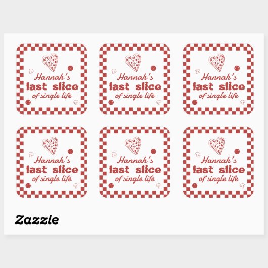 Taartje Pizza Meisje-uitje Weekend Favorieten Vierkante Sticker (Vel)