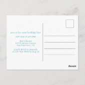 Taartje Sweet One Blue 1e verjaardagsfeest Uitnodi Briefkaart (Achterkant)